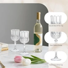1/6/9/12 套高品质 200ml 香槟杯，水晶质感葡萄酒杯，适合节日派对、聚会、家庭聚会、朋友聚会、斋月活动、公司团队建设、返校季等场合。 - 查看 6