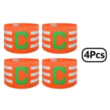 4pcs Set Tricolor Stripe C-Shaped Sleeve Bands, Instantly Identify Team Leaders On The Court, Enhance Team Cohesion. Fits Different Arm Sizes, Sweat & Rain Resistant, Non-Slip, Durable & Wrinkle-Resistant Material For Intense Matches & Daily Training - Multicolor - View 12