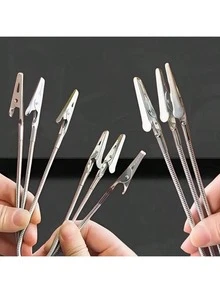 1/3/6个装重型多用途双头鳄鱼夹 - 可弯曲设计，适用于户外露营蚊香盘固定器，多功能双头夹 - 彩色 - 查看 5