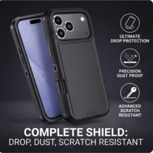 Military-Grade 3-In-1 Shockproof Phone Case, Heavy Duty Anti-Fall Anti-Slip Multi-Layer Protective Waterproof Scratch-Resistant Full-Body Protective Cover, Universal Phone Case, Practical Daily/Chinese New Year Gift - Black - View 7