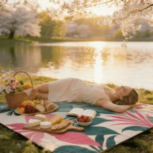 Foldable Picnic Blanket | Soft & Thick Design, Multiple Print Patterns, With Carry Handle, Hand Washable & Machine Washable - Perfect For Beach, Park, Camping And Travel - Multicolor - View 9