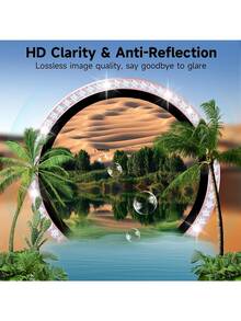 XINHONGYU 1 Set Shiny Diamond Lens Protective Case Compatible With IPhone 16 15 14 13 12 11 Pro Max - Pink - View 5