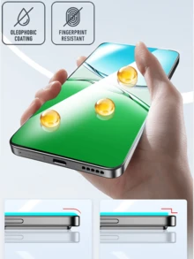 2片装钢化玻璃屏幕保护膜，兼容OPPO A5 A54 A78 A93 A95 A96 A58 A72 A73 A74 A78 A79 A15 A17 A18 A3 A38 A54 A15S A60 A3 Pro A5 Pro A5x Reno系列，防刮花，无气泡，9H硬度，防指纹膜 - 無色 - 查看 4