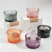 1 pieza Juego de difusor de aroma de jazmín sin llama, difusor de piedra de aceite esencial de lavanda/rosa, difusor de aceite esencial de jazmín, difusor de piedra de fragancia, juego de fragancias para el hogar, difusor para sala de estar/dormitorio/baño, purificador de aire, ayuda para dormir, base de vidrio, rosa/naranja/verde, incluye 1/6 de botella de aceite esencial de jazmín/lavanda/rosa - Jazmín - Ver 6