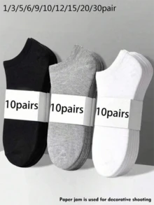 10/15 Pairs Women's Assorted Color Ankle Socks & Low Cut Boat Socks, Thin Summer Socks - Multicolor - View 24