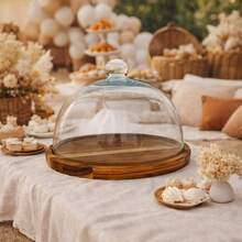 Cake Stand/Sweets/Party Stand, Teak Wood And Glass, Premium - Xem 1