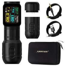 Ambition 1PC Zetton Pro Straight Rod Stroke 3.5+4.0mm Wireless Tattoo Machine Battery Pen 2400mAh 1-12V Professional Brushless Motor - Multicolor - View 11