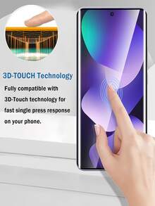 Android Phone Screen Protector 2pcs 3D Curved Ultra HD Tempered Glass Film 9H Hardness Explosion-Proof Scratch Resistant Phone Screen Protector Compatible With Motorola/One Plus/Compatible With Tecno Various Curved Surface Models With Smooth Touch Automatic Adsorption Support Fingerprint Recognition Friendly Shell Mother's Day Gift - Clear - View 10