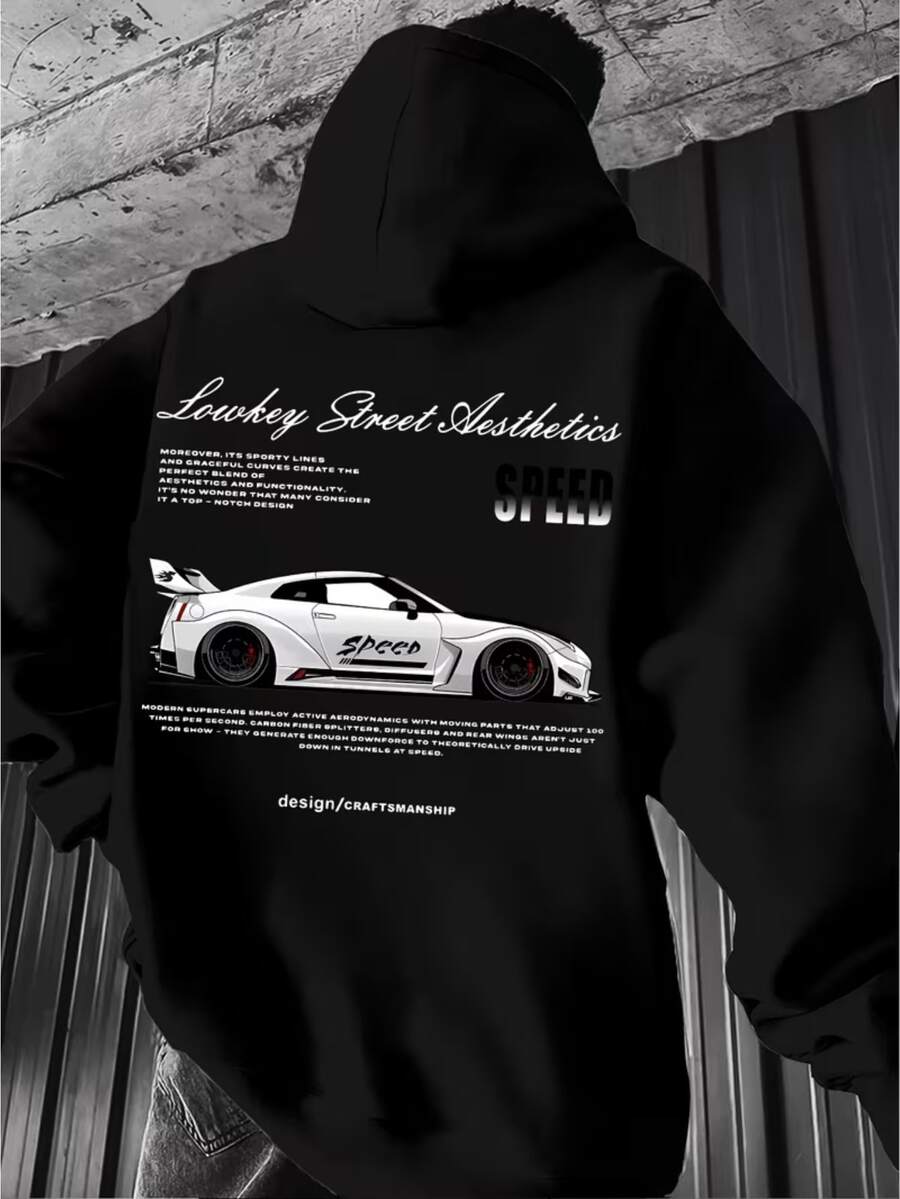 Autumn/Winter Kangaroo Hoodie Sweatshirt - Comfortable Premium Jacket - New Special Offer - Model: Carro Speed - Sophisticated - Exclusive In-Store Promotion - Hitam - View 1