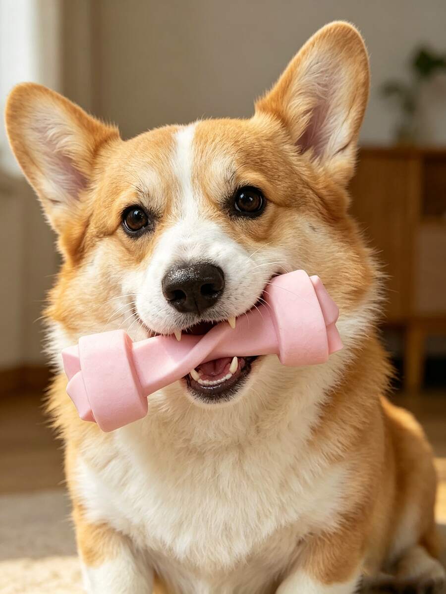 1pc Pet Chew Toy, Bone-Shaped Toy, Suitable For Dogs To Grind Teeth And Self-Entertain, Releases Dog's Natural Instincts - Multicolor - View 1