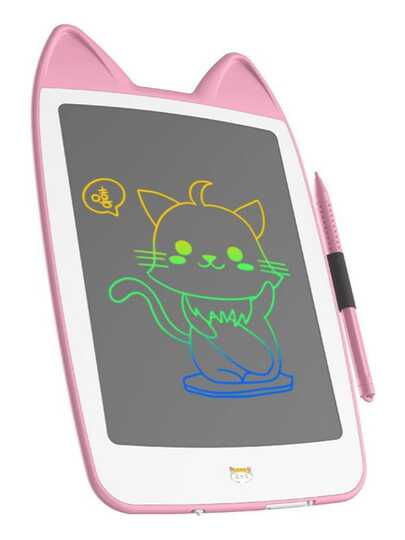 Jask Lousa Mágica LCD Colorida Gatinho Tela Grande Infantil Rosa Azul