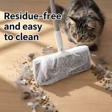 1pc/10pcs Non-Woven Electrostatic Broom Cover - Washable & Reusable Broom Sleeve, Super Dust & Pet Hair Capturing, Non-Slip Universal Fit For Hardwood Tile Floors, Suitable For Home Office Cleaning, Great For Pet Owners & Allergy Sufferers - White - View 7