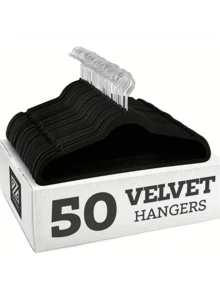 高级天鹅绒衣架，防滑薄绒毛衣架，结实耐用的衣物衣架，重型外套和西装衣架，适用于衣柜的耐用西装衣架，理想的衣柜用品 1个 - 隨機 - 查看 2