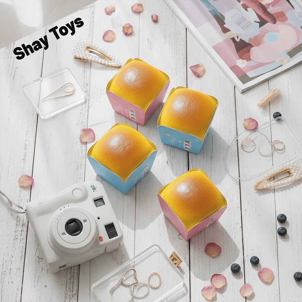 Soft & Slow Rising Sponge Cake Squeeze Toy, Stress Relief Model Gift, Available In Blue And Pink