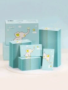 100pcs Individually Wrapped Portable Disposable Cleaning Wipes (Random Color) Suitable For Parties, Daily Use, Travel - A - View 1