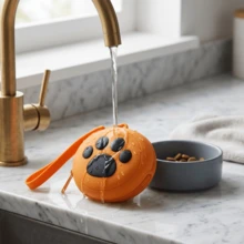 Cute Paw Print Silicone Pet Training Bag, Portable Dog Treat Pouch, One-Handed Grab Small Dog Training Reward Bag With Adorable Paw Design, Lightweight Waterproof Durable Easy-Clean Round Pet Snack Bag, Suitable For Pet Food, Compact Size Fit For Outdoor Walking Hiking Jogging Obedience Training, Soft Flexible Silicone Material, Fashionable Paw Print Pet Training Accessory, Daily Pet Essential - Multicolor - View 11
