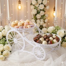 1pc Dry Fruit Snack Plate, Birthday Party Dessert Table Decor, Living Room Tea Table Fruit Plate, Candy Dish Display Stand - White Circle - View 6