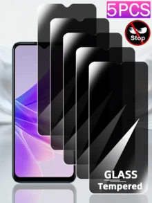 5 piezas de película protectora de privacidad compatible con OPPO, protege la privacidad, anti-aceite y anti-huellas, fácil instalación sin burbujas, se ajusta firmemente a los teléfonos - Negro - Ver 1