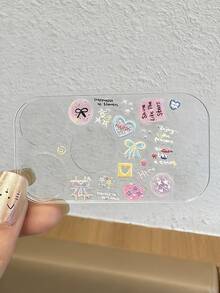 Miếng dán bảo vệ ống kính camera trong suốt hình trái tim và nơ hoạt hình dễ thương thời trang dành cho iPhone 17 Pro Max, 17 Pro, 17, 16, 15, 14, 13 Pro Max - Nơ hình trái tim graffiti - Xem 3
