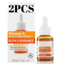 Sérum Facial Iluminador con Vitamina C Activa, 2 Unidad de 30ml 1fl oz, Aclara el Tono de Piel, Mejora la Luminosidad, Sin Parabenos, Apto para Todo Tipo de Piel, Uso Diario Manana y Noche, Regalo para Cuidado Facial en 2026 - 2 piezas - Ver 1