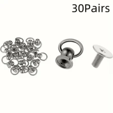 20/30/50Pairs Round Tip Rivets With Pull Ring, Phone Case Accessories Decorative Nails, Doll Hanging Rings, Leather Rivet Kit, DIY Accessories Screws And Rivets, Used For Leather Craft Wallets, Phone Cases, Handbags, Clothes, Etc. - Multicolor - View 17