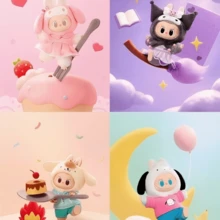 Pop Mart POT MART X Sanrio Family 系列盲盒手办，树脂毛绒挂件盲盒，经典隐藏款，适合收藏娃娃，精美礼品 - 淺藍色 - 查看 2