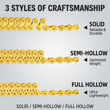 8/9/10/11/12 Speed Bicycle Chain, Ultra-Lightweight Full Hollow And Semi-Hollow Design, Gold And Silver Colors, Lightweight, Velocidade Bicycle Chain, MTB & Road Bike Parts, Chain - Multicolor - View 5