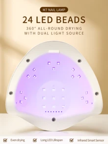 XEIJAYI 1个24颗LED白色美甲灯/美甲烘干机，美甲固化灯，双光源UV美甲灯，适合女性和女孩DIY美甲 - 白色 - 查看 5