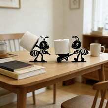 Ant-Shaped Toilet Paper Holder, Bathroom Decorative Tissue Paper Rack, Multi-Function Paper Towel Storage Craft, Plastic Material (Tissue Paper Not Included) - Black - View 11