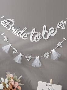 1pc/Set Bride-To-Be Party Decoration Banner For Bachelorette Party And Wedding - Pink - View 10
