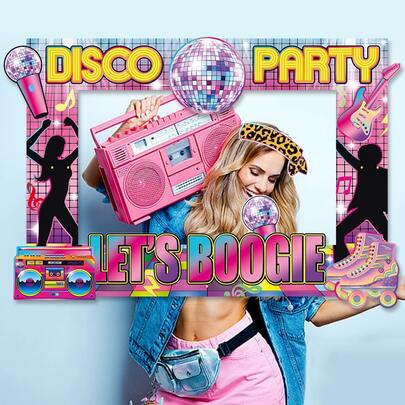 1 Bộ Trang Trí Tiệc Disco, Phụ Kiện Chụp Ảnh, Trang Trí Sinh Nhật, Trang Trí Tiệc Disco, Khung Ảnh Vui Nhộn (Kiểu Ngẫu Nhiên), Một Số Sản Phẩm Có Thể Có Lỗi Nhỏ