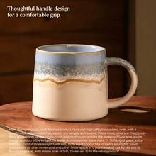 350ml Ceramic Glaze Reactive Gradient Coffee Mug, Unique Design Ceramic Cup, Household Water Cup, Gift For Women, Afternoon Tea - Multicolor - View 9
