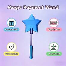 1支全新3D打印魔法棒，便携式星空魔法棒，支持非接触式支付，适用于多种银行卡支付，是节日和生日的完美礼物。 - 黑色 - 查看 4