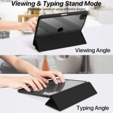 Tương thích với iPad 10.5 Air 3 Pro 1/2/4/5, ốp lưng trong suốt có ngăn đựng bút cảm ứng. Tương thích với iPad 5/6/7/8/9/10 Mini 6 Pro 11/12.9, ốp bảo vệ. - Hồng - Xem 4