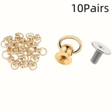 20/30/50Pairs Round Tip Rivets With Pull Ring, Phone Case Accessories Decorative Nails, Doll Hanging Rings, Leather Rivet Kit, DIY Accessories Screws And Rivets, Used For Leather Craft Wallets, Phone Cases, Handbags, Clothes, Etc. - Multicolor - View 25