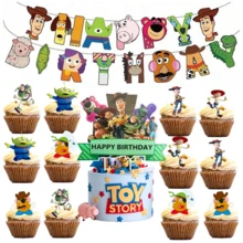 Disney 30件套玩具总动员主题生日派对装饰品，包括蛋糕装饰、横幅、家庭派对、生日聚会、万圣节、圣诞节主题活动装饰。 - 多色 - 查看 12