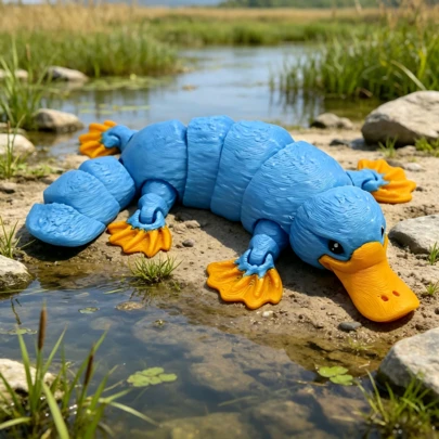 3D Printed Moving Platypus Doll, Creative Stress Relief Plush Doll, Realistic Animal Figurine Birthday Gift