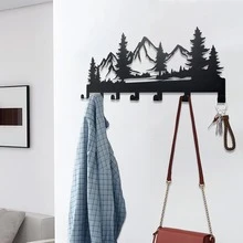 1PC Fashionable Metal Key Hook Rack - Easy Install Wall Mount Organizer For Keys, Coats, Towels, Hats, And Purses - Stylish Entryway And Bathroom Accessory - Decorative Storage Hanger - Black - View 5