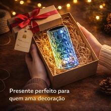 Luminária de Mesa LED Multicor Cristal Decorativa Com USB 21cm - Multicolorido - Visão 9