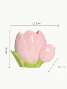 1pc Floral Pen Holder, High-Quality Desktop Decor, Large Capacity Storage For Stationery, Cosmetics, Makeup Brushes, Multi-Functional Storage Box, Beautiful Desktop Ornament, Tulip Flower Shaped Pen Holder, Ideal For Valentine's Day, Birthday, Back To School Office Desk Accessories Desk Accessories Office Supplies Office Accessories - Tulip Pen Holder - View 6