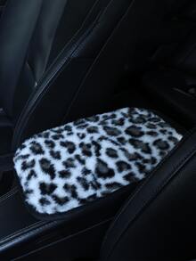 Leopard Velvet Armrest Pad, Anti-Slip Car Center Console Mat, Auto Decor Accessories - Leopard - View 9