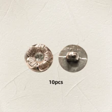 10/20 piezas Botones redondos retro versátiles con textura de flores de rhinestone para suéter, cárdigan, camisa decoración DIY - multicolor - Ver 16