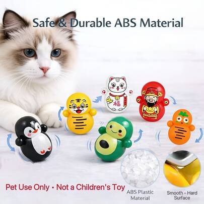 10个装彩色随机颜色猫咪滚动玩具 - 猫咪互动伙伴，款式多样的毛绒玩具，多种设计和图案，猫咪必备娱乐玩偶系列，趣味猫玩具 | 吸引猫咪的玩具
