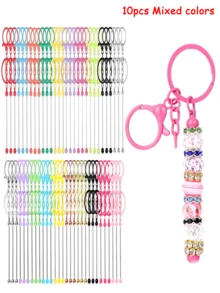 30pcs/Set Colorful Metal Beaded Keychain Strips, DIY Multi-Color Keychain Strips Keychain Accessories, DIY Craft Jewelry Making Supplies Assorted Set - (Chain Terms) Package - View 18