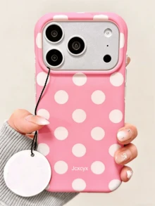 Una elegante funda para teléfono que no incluye cordón ni soporte. Funda para teléfono con diseño minimalista y lindo de lunares, adecuada para 17 Pro, 17 Pro, 17, 16 Pro, 16 Pro, 16, 15 Pro, 15 Pro, 14 Pro, 14 Pro, 13, 12 Pro, 11, 16, 15, 14 Plus. Funda protectora para teléfono a prueba de golpes, de color macarrón, minimalista y a la moda, para regalo. - Morado - Ver 4