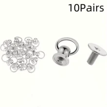 20/30/50Pairs Round Tip Rivets With Pull Ring, Phone Case Accessories Decorative Nails, Doll Hanging Rings, Leather Rivet Kit, DIY Accessories Screws And Rivets, Used For Leather Craft Wallets, Phone Cases, Handbags, Clothes, Etc. - Multicolor - View 15