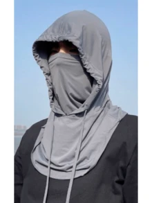 男士半脸防晒面罩，全脸覆盖，冰丝透气围巾，夏季驾驶面罩，骑行面巾，颈部保护套，面罩和带帽颈套 - 透气全脸骑行头盔，全头覆盖夏季防晒降温长款拉法帽面罩，滑雪面罩 - 彩色 - 查看 2