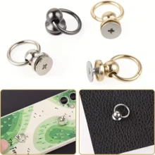 20/30/50Pairs Round Tip Rivets With Pull Ring, Phone Case Accessories Decorative Nails, Doll Hanging Rings, Leather Rivet Kit, DIY Accessories Screws And Rivets, Used For Leather Craft Wallets, Phone Cases, Handbags, Clothes, Etc. - Multicolor - View 7