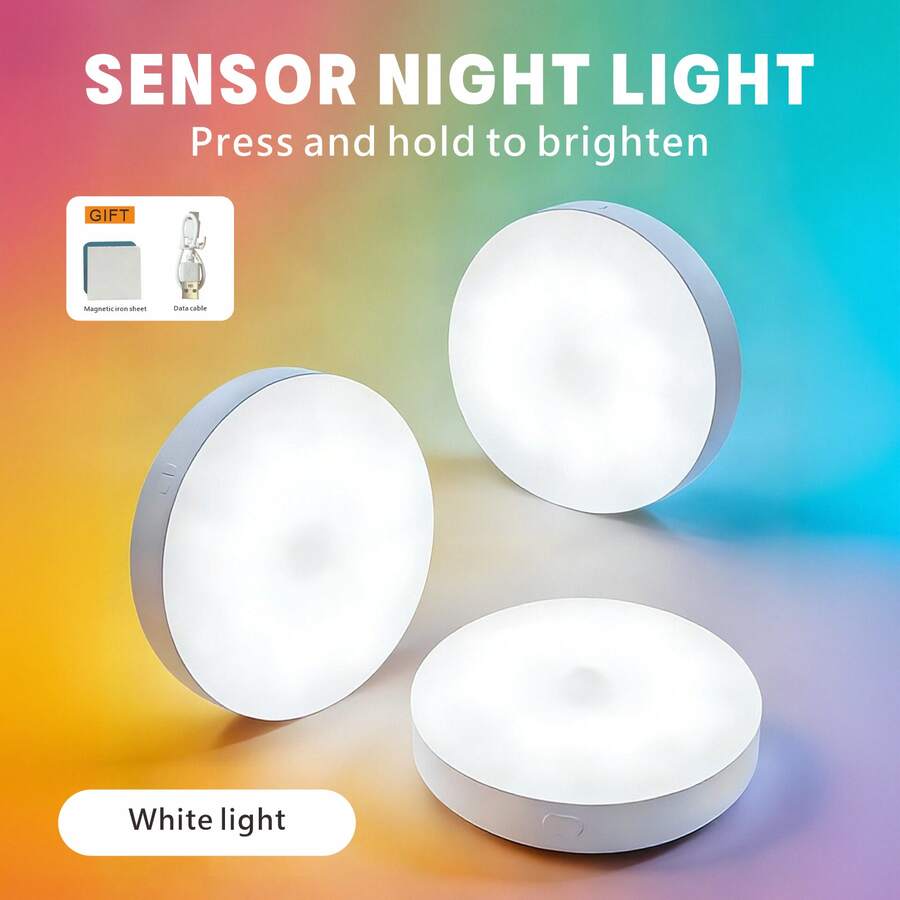 GAWFOLK 6pcs/3pcs/2pcs/1pc LED Wireless Motion Sensor Wall Light, Rechargeable Nightlight Auto On/Off, Suitable For Kitchen, Bedroom, Living Room, Corridor, Bathroom, Room Decoration - one-size - View 1
