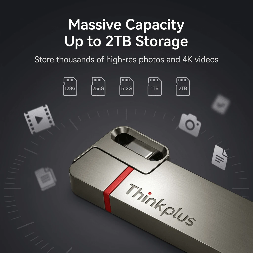 TU200Pro Dual-Interface Solid State USB Flash Drive: Up To 500MB/S USB/Type-C High-Speed Large-Capacity Office Flash Drive For Mobile Phones - View 1